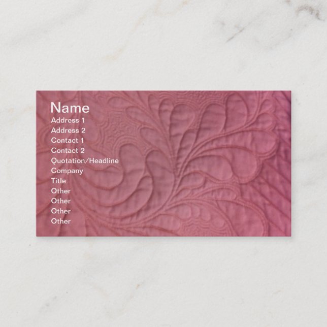 Phantastische Maschinengestänge , Name, Adresse 1, Visitenkarte (Vorderseite)