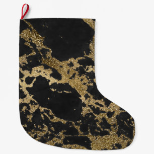 Phantastische moderne Imitate Gold Glitzer schwarz Großer Weihnachtsstrumpf