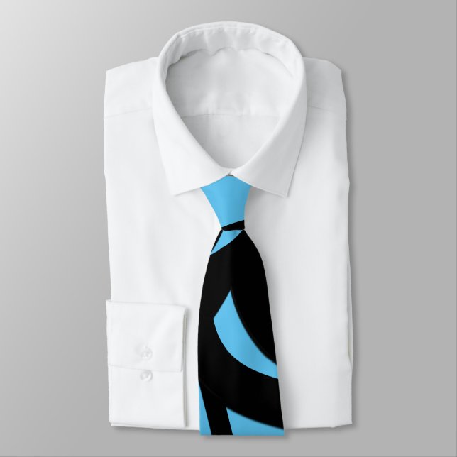 Phantastische Moderne Kunst Blau / Schwarz 2 Krawatte (Gebunden)