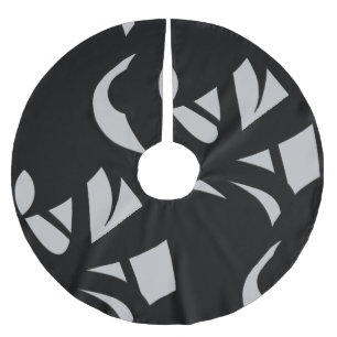Phantastische Moderne Kunst Grau / Schwarz Polyester Weihnachtsbaumdecke