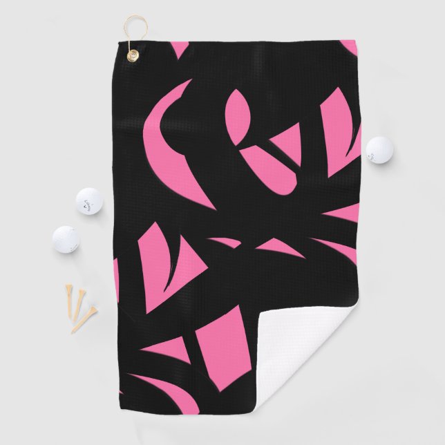 Phantastische Moderne Rosa / Schwarz Golfhandtuch (Insitu)