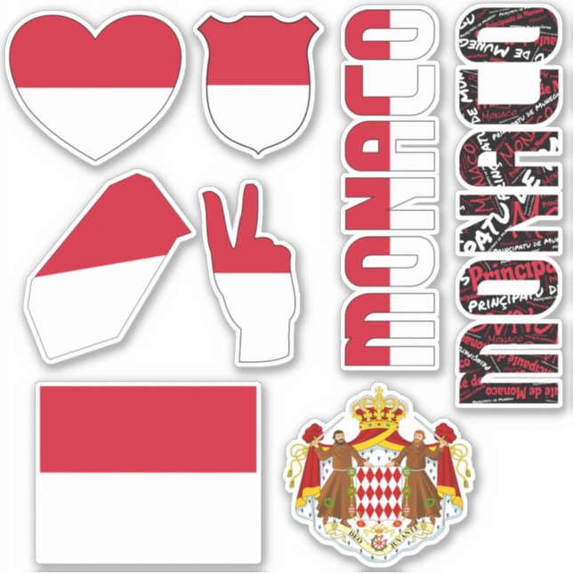 Phantastische Monaco Shapes Staatssymbole Aufkleber (Vorderseite)