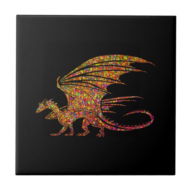 Phantastische Mosaik Dragon Drawstring Bag Fliese (Vorderseite)