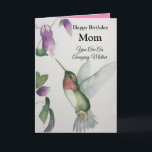 Phantastische Mutter glücklich Geburtstag Sweet Hu Karte<br><div class="desc">Feiern Sie den Geburtstag Ihrer phantastischen Mutter mit einem eleganten Kolibri-Design auf einer bezaubernden Grußkarte. Aus meiner originalen Aquarellmalerei entworfen, wird das hübsche Bild von Vögeln und Blume den Tag für Vogelbeobachter, Gärtner und Naturliebhaber erhellen. Ihre Mutter wird die Pastellfarben Creme, Rosa und aquamarines Grün im sanften, realistischen Stil der...</div>