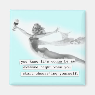 Phantastische Nacht, wenn man Retro-PinUp-Girl lie Magnet