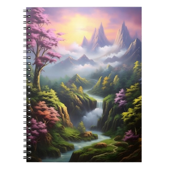 Phantastische Naturlandschaft Landschaftslandschaf Notizblock (Vorderseite)