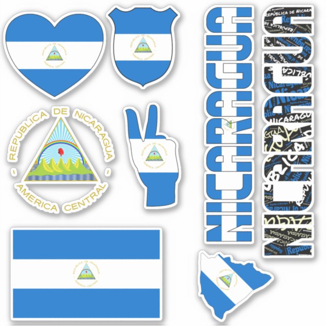Phantastische Nicaragua Shapes Staatssymbole Aufkleber (Vorderseite)