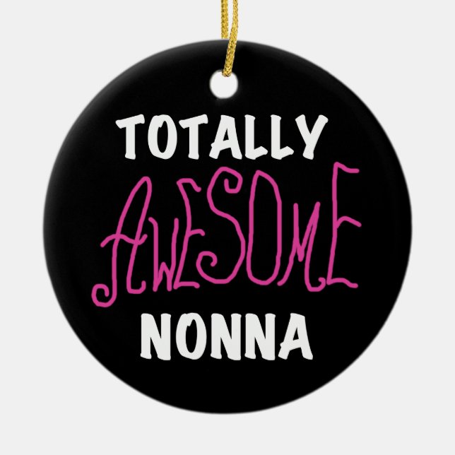 Phantastische Nonna Pink T - Shirt und Geschenke Keramikornament (Vorne)