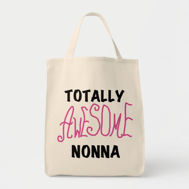 Phantastische Nonna Pink T - Shirt und Geschenke Tragetasche (Vorne)
