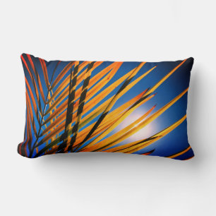 Phantastische Palm Tree Blätter Blue Sky Sun Thro Lendenkissen