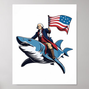 Phantastische Patriotic George Washington 4. Juli Poster