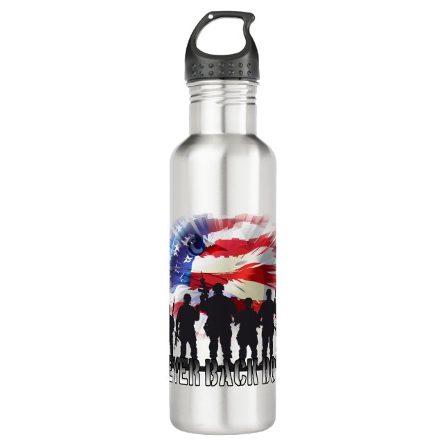 Phantastische patriotische amerikanische Fahne geh Edelstahlflasche (Vorderseite)