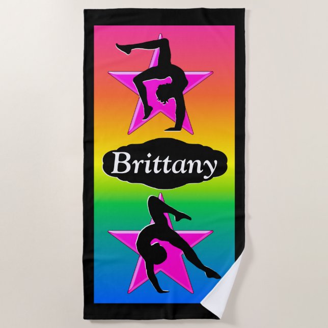 PHANTASTISCHE PERSONALISIERTE GYMNASTICS STRANDSTA STRANDTUCH (Vorderseite)