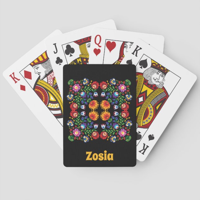 🤩 Phantastische polnische Folk Wycinanki Spielkarten (Rückseite)
