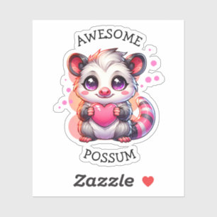 Phantastische Possum   Niedlicher Cartoon Opossum Aufkleber