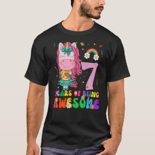 Phantastische Prinzessin Unicorn Geburtstag 7-jähr T-Shirt