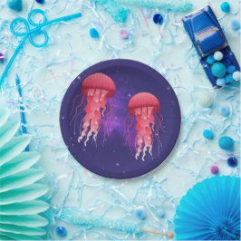 Phantastische Quallen im Weltraum Pappteller