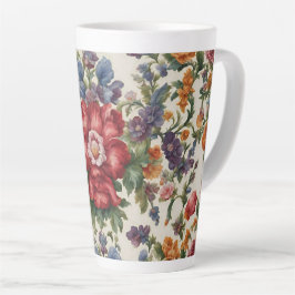 Phantastische, raffinierte rote Blume und empfindl Milchtasse