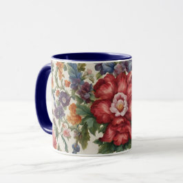 Phantastische, raffinierte rote Blume und empfindl Tasse
