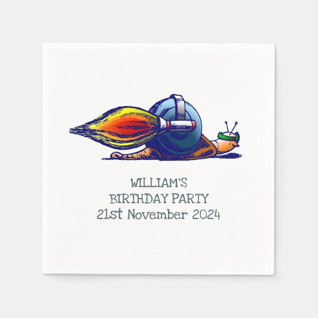 Phantastische RaketenSchnecke Serviette (Vorderseite)