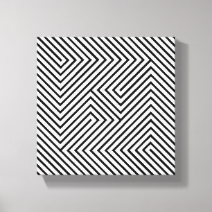Phantastische Schwarz-Weiß-Wrapped Canvas Art Leinwanddruck