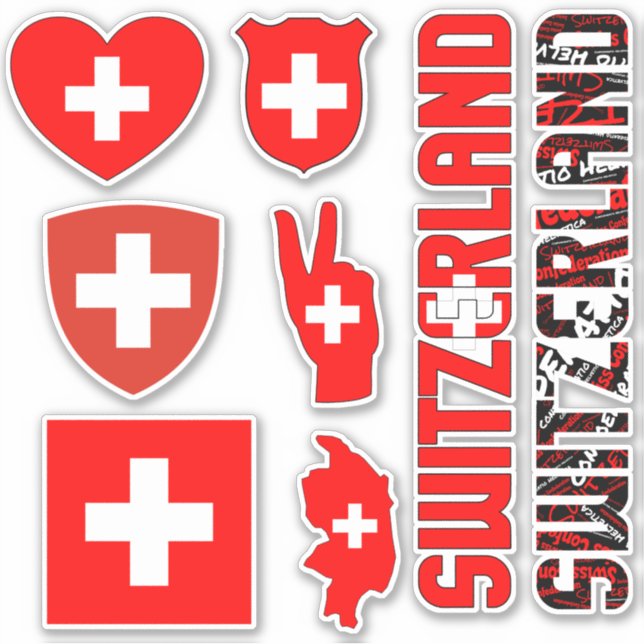 Phantastische Schweiz Staatssymbole Aufkleber (Vorderseite)