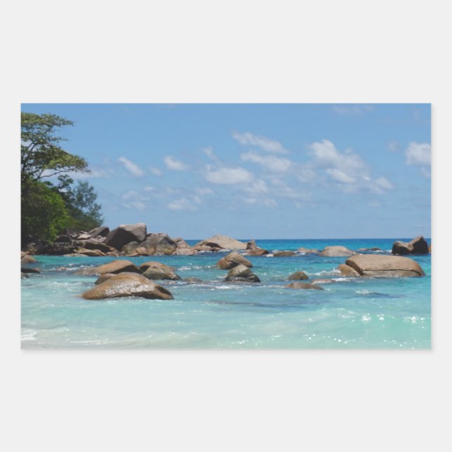 phantastische Seychellen Rechteckiger Aufkleber (Vorderseite)