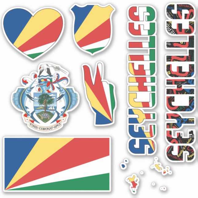 Phantastische Seychellen - Staatssymbole Aufkleber (Vorderseite)