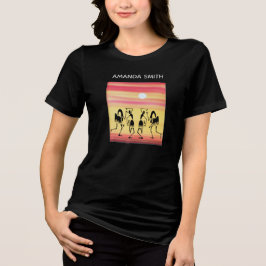 Phantastische Silhouette Sunset Break Dance T - Sh Tri-Blend Shirt