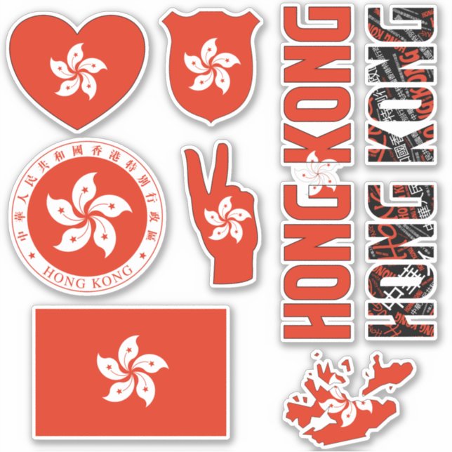 Phantastische Staatssymbole für Hong Kong Shapes Aufkleber (Vorderseite)