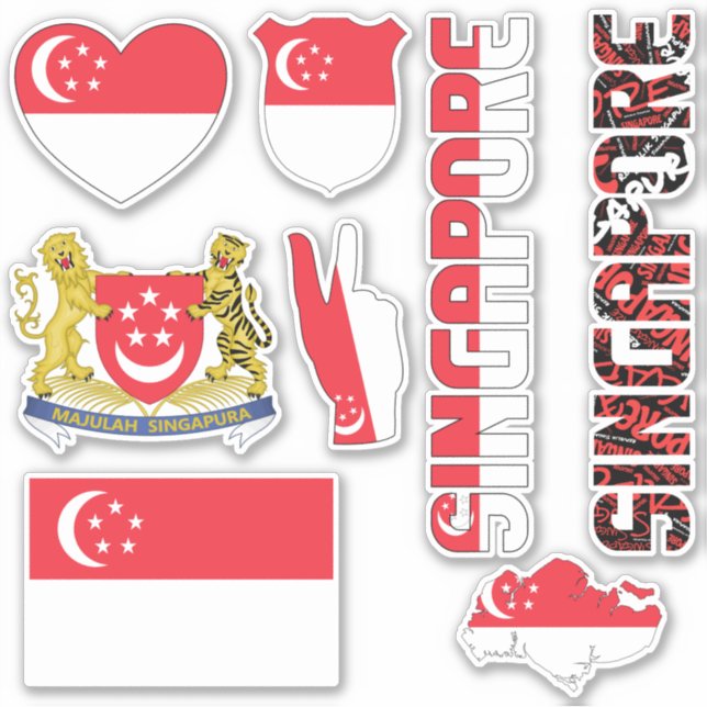 Phantastische Staatssymbole von Singapur Aufkleber (Vorderseite)