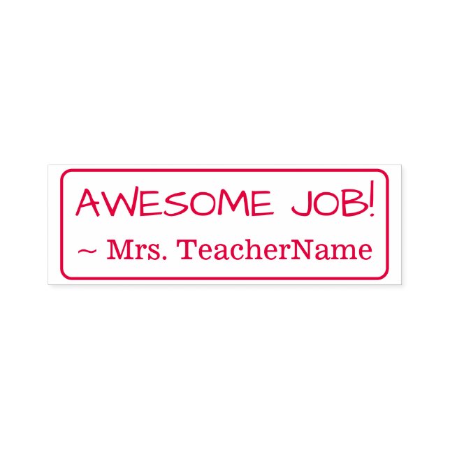 "PHANTASTISCHE Stelle!" + Name des Lehrers Permastempel (Design)
