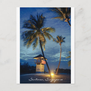 Phantastische Strandansicht Postkarte von Sentosa,