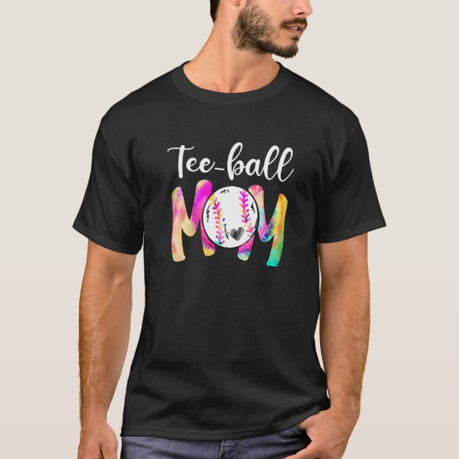 Phantastische Teeball Mama Gefärbte Krawatte Mama  T-Shirt (Vorderseite)