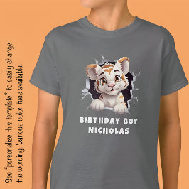 Phantastische Tiger-Kube pinkelt aus Loch Weiß F T-Shirt