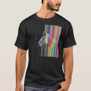 phantastische trendy bunt lebendige Streifen zebra T-Shirt
