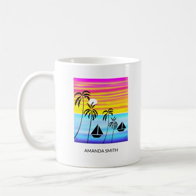 Phantastische und farbenfrohe tropische Sonnensege Kaffeetasse (Links)