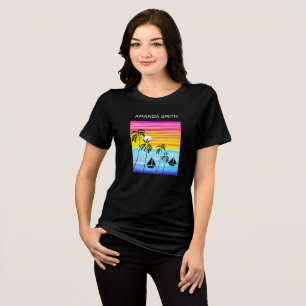 Phantastische und farbenfrohe tropische Sonnensege Tri-Blend Shirt