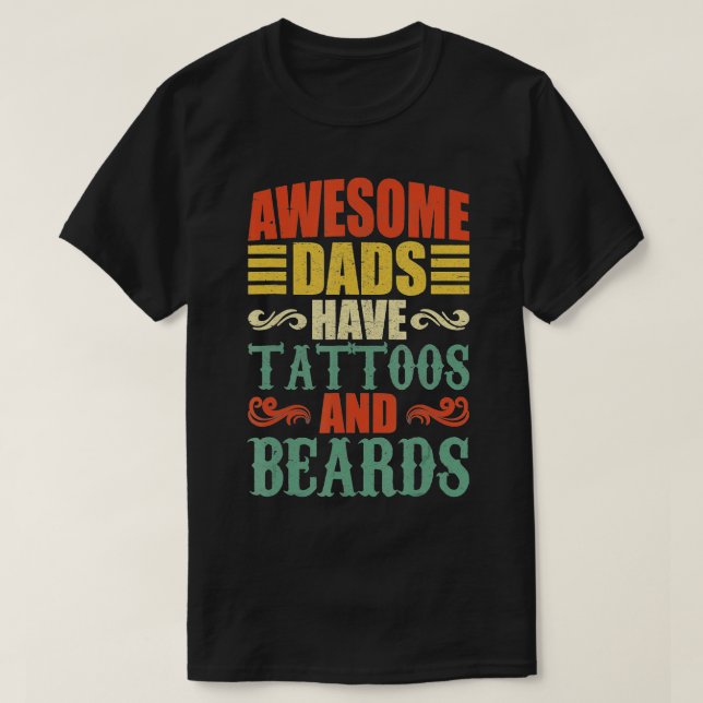 Phantastische Vater haben Attok und Bärte für Väte T-Shirt (Design vorne)