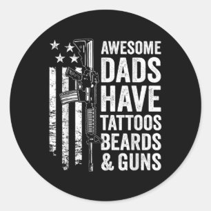 Phantastische Väter haben Tattoos Beards & Amp; Ge Runder Aufkleber