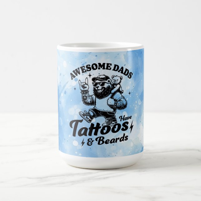 Phantastische Väter haben Tattoos & Beards Kaffeetasse (Mittel)