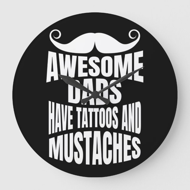 Phantastische Vater haben Tattoos, die schwarze Ru Große Wanduhr (Vorderseite)