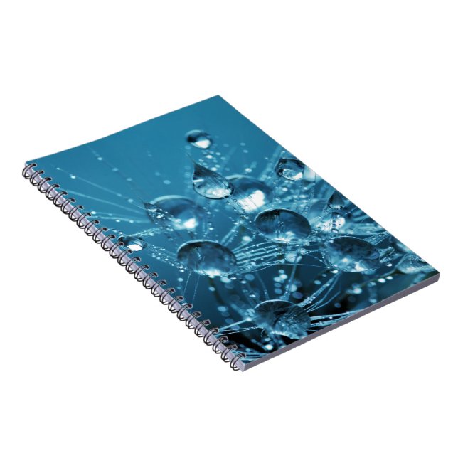 Phantastische Wassertropfen blaues Notebook Notizblock (Rechte Seite)