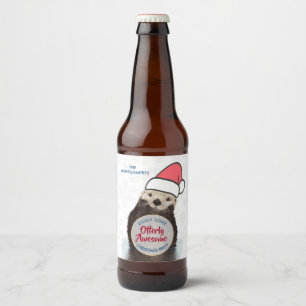 Phantastische Weihnachtsbrauerei Otter Funny Pub Bierflaschenetikett