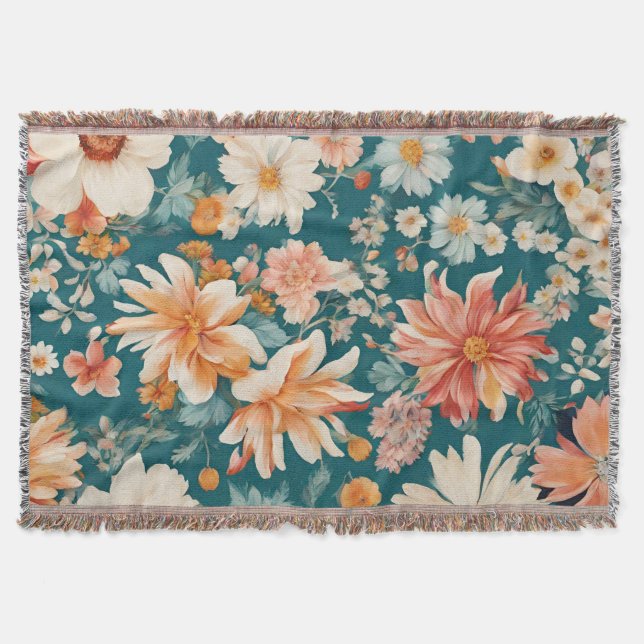 Phantastische zarte Blume werfen Blanket Decke (Vorderseite)