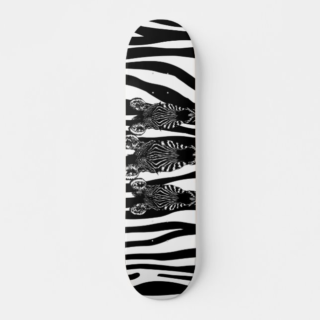 Phantastische Zebra Herd auf Zebra Print Skateboard (Vorne)
