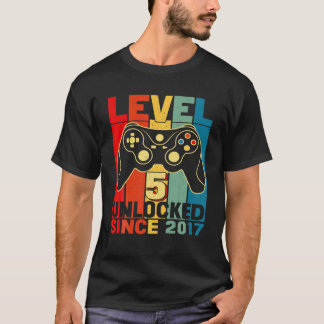 Phantastischer 2017 Level 5 Video Gamer 5th Bday T-Shirt