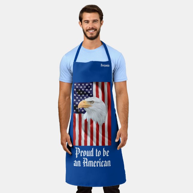 Phantastischer Adler, die amerikanische Flagge, Pa Schürze (Getragen)