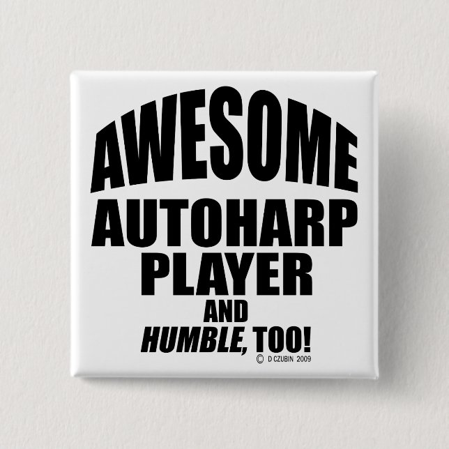 Phantastischer Autoharp-Player Button (Vorderseite)