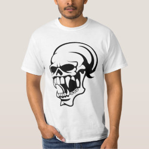 Phantastischer Beängstigender Schädel B & W Print  T-Shirt